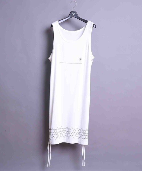 AFYF(エーエフワイエフ)の「AFYF2020 RAYON PUPRINT TT/オーバーサイズ レーヨンプリント レイヤード ロングタンクトップ(タンクトップ)」|ホワイト系その他2