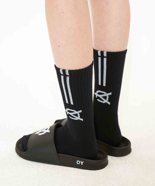 OY(オーワイ)の「『OY/オーワイ』LOGO LINE SOCKS/ロゴラインソックス(ソックス/靴下・メンズ・ホワイト/ブラック・FREE)」の5枚目の写真
