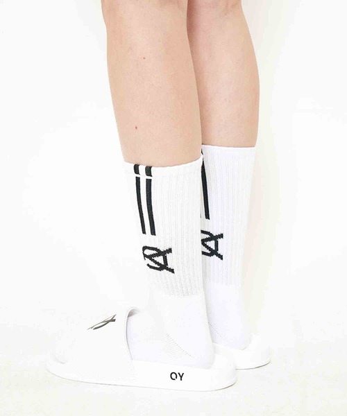OY(オーワイ)の「『OY/オーワイ』LOGO LINE SOCKS/ロゴラインソックス(ソックス/靴下・メンズ・ホワイト/ブラック・FREE)」の3枚目の写真