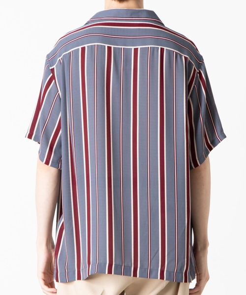 WEGO（ウィゴー）の「WEGO/マルチストライプ半袖開襟シャツ（シャツ/ブラウス・メンズ・ブルー系その他4/ブラウン系その他4・LARGE/MEDIUM）」の12枚目の写真