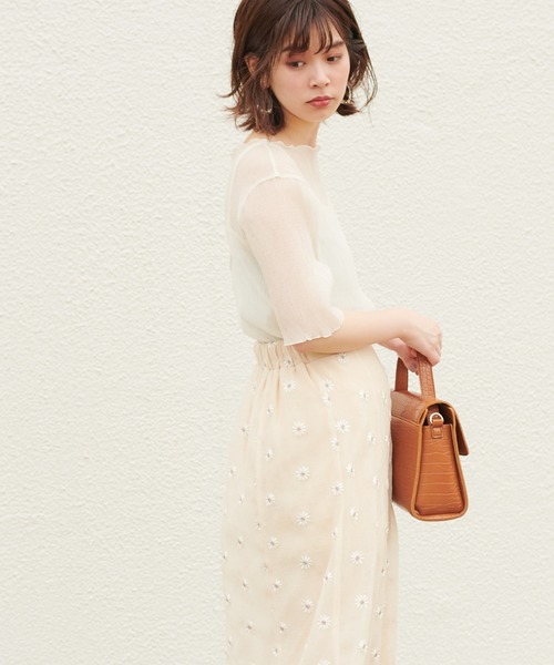 natural couture（ナチュラルクチュール）の「くしゅくしゅシアーブラウス+キャミソールセット（シャツ/ブラウス・レディース・オフホワイト/ブラック/サックスブルー/ライム/ブラウン・FREE）」の7枚目の写真