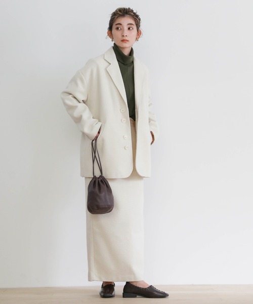 ジャケット・アウター Moka ツイードカーブポケットジャケット（テーラードジャケット）｜select