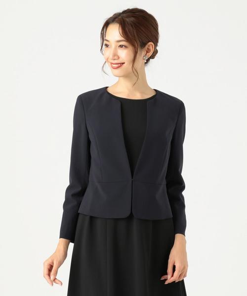 ANY SIS(エニィスィス)の「【セットアップ対応】セレモニーダブルクロス ノーカラー ジャケット(ノーカラージャケット・レディース・ブラック系/ネイビー系・1/2/3)」の12枚目の写真