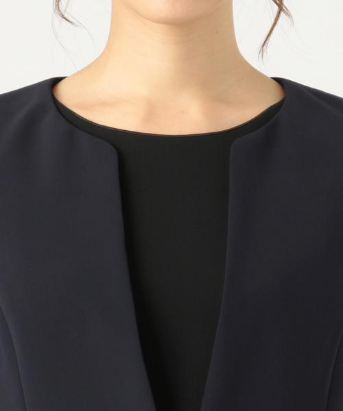 ANY SIS(エニィスィス)の「【セットアップ対応】セレモニーダブルクロス ノーカラー ジャケット(ノーカラージャケット・レディース・ブラック系/ネイビー系・1/2/3)」の9枚目の写真
