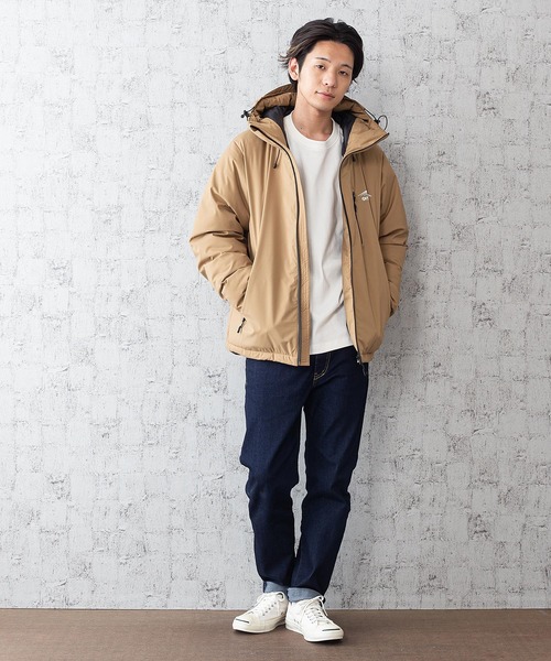 OUTDOOR PRODUCTS APPAREL(アウトドアプロダクツアパレル)の「撥水中綿フードジャケット 昨年人気モデルが更に進化して登場 防風/撥水/ストレッチ/耐水圧/防花粉/UVと高機能素材を使用 ユニセックス(ブルゾン・メンズ・チャコールグレー/ブラック/カーキ・SMALL/MEDIUM/LARGE/X-LARGE)」の10枚目の写真
