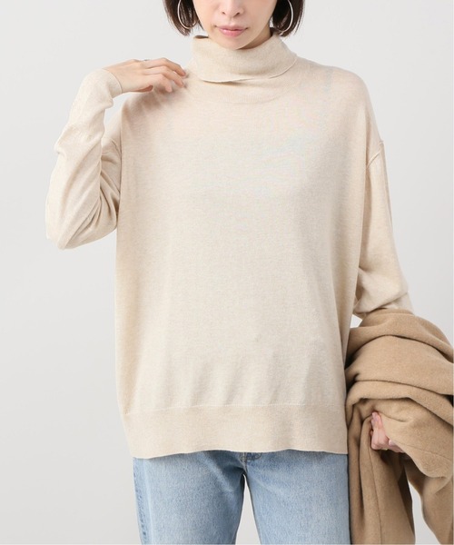 Bonum（ボナム）の「コットンカシミヤ タートルプルオーバー（ニット/セーター・レディース・ベージュ/ブラック/イエロー/ホワイト/チャコールグレー/ブラウン・FREE）」の5枚目の写真
