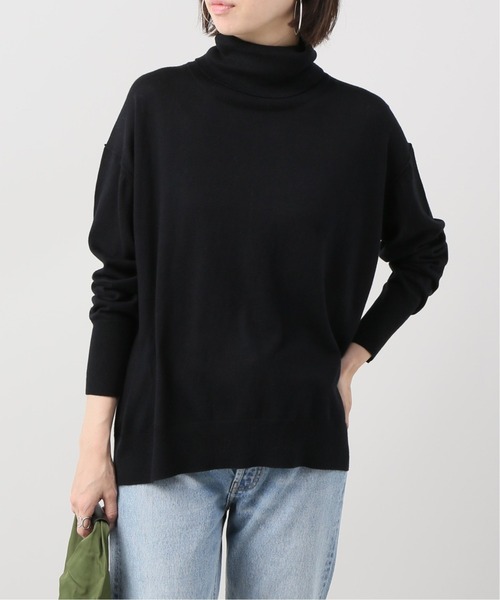 Bonum（ボナム）の「コットンカシミヤ タートルプルオーバー（ニット/セーター・レディース・ベージュ/ブラック/イエロー/ホワイト/チャコールグレー/ブラウン・FREE）」の2枚目の写真