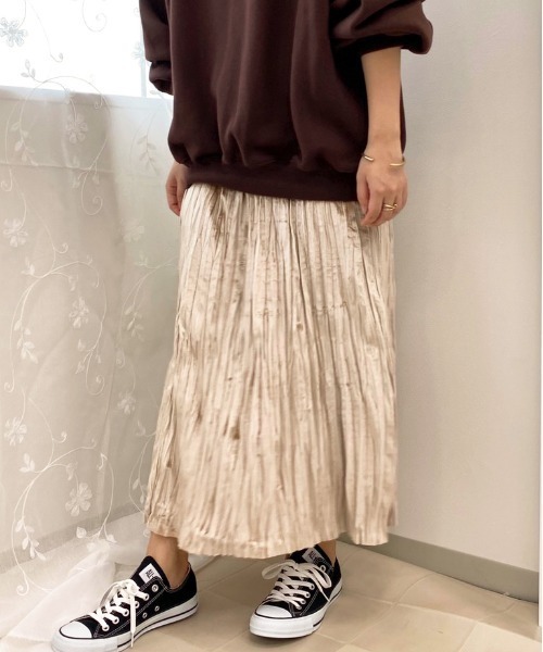 apres jour(アプレジュール)の「ベロアワッシャースカート【ZOZOTOWN限定アイテム】(スカート・レディース・ブラック/ベージュ/ダークブラウン/スモークピンク・フリー/X-LARGE)」の1枚目の写真