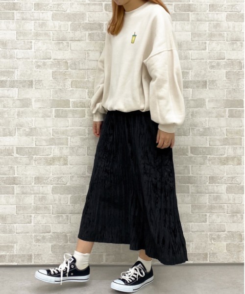 apres jour(アプレジュール)の「ベロアワッシャースカート【ZOZOTOWN限定アイテム】(スカート・レディース・ブラック/ベージュ/ダークブラウン/スモークピンク・フリー/X-LARGE)」の8枚目の写真