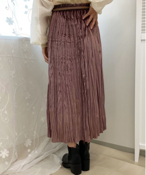 apres jour(アプレジュール)の「ベロアワッシャースカート【ZOZOTOWN限定アイテム】(スカート・レディース・ブラック/ベージュ/ダークブラウン/スモークピンク・フリー/X-LARGE)」の19枚目の写真