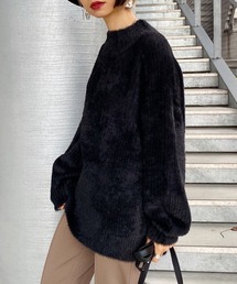 ハイネックソフトフェザーニット