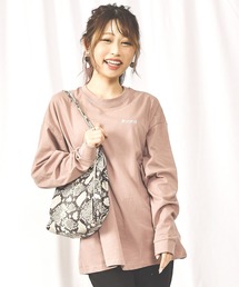 LEAD（リード）の「綿100% 長袖Tシャツトップス レディース 刺繍ロゴロンt カットソー（Tシャツ/カットソー）」