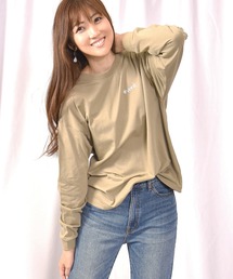 LEAD（リード）の「綿100% 長袖Tシャツトップス レディース 刺繍ロゴロンt カットソー（Tシャツ/カットソー）」