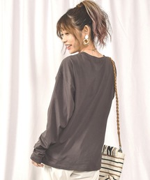 LEAD（リード）の「綿100% 長袖Tシャツトップス レディース 刺繍ロゴロンt カットソー（Tシャツ/カットソー）」