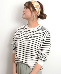 LEAD（リード）の「綿100% 長袖Tシャツトップス レディース 刺繍ロゴロンt カットソー（Tシャツ/カットソー）」