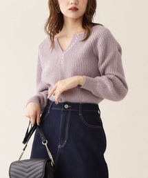 PROPORTION BODY DRESSING（プロポーションボディドレッシング）の「キーネックパール畦ニット / 1210270191（ニット/セーター・レディース）」