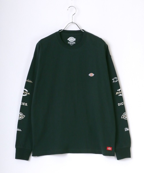 Dickies(ディッキーズ)の「Dickies/ディッキーズ ビッグシルエット 袖プリント ワンポイント ミニロゴワッペン ロングスリーブTシャツ(Tシャツ/カットソー・メンズ・ベージュ/ブラック/ダークグリーン/グリーン/ホワイト/サックスブルー・M/XL/L)」の10枚目の写真