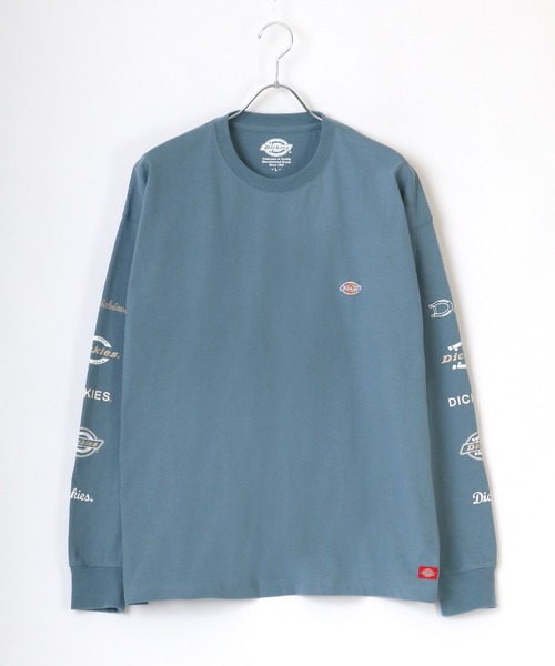 Dickies(ディッキーズ)の「Dickies/ディッキーズ ビッグシルエット 袖プリント ワンポイント ミニロゴワッペン ロングスリーブTシャツ(Tシャツ/カットソー・メンズ・ベージュ/ブラック/ダークグリーン/グリーン/ホワイト/サックスブルー・M/XL/L)」の12枚目の写真