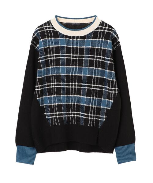 YECCA VECCA（イェッカヴェッカ）の「・チェック柄ジャガードニット
