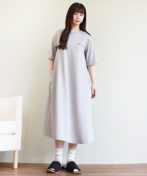 セール カップ付き ロゴプリント半袖 ワンピースパジャマ ルームウェア パジャマ Voov ブーブ のファッション通販 Zozotown