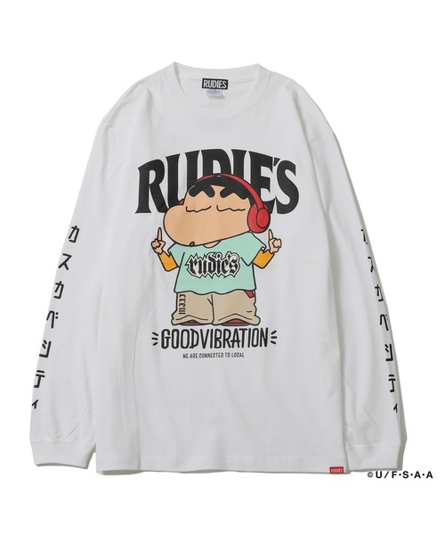 RUDIE'S(ルーディーズ)の「RUDIE'S x CRAYON SHINCHAN HEADPHONE LS-T / ルーディーズ × クレヨンしんちゃん ヘッドフォン ロングスリーブ Tシャツ(Tシャツ/カットソー・メンズ・ホワイト/ブラック・S/XL/M/XXL/L)」の14枚目の写真