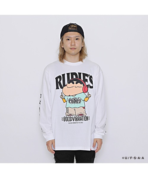 クレヨンしんちゃん ルーディーズ 長袖Tシャツ ロンT RUDIES テレビ朝日 RUDIE'S tシャツ x CRAYON SHINCHAN SKATE LS-T ルーディーズ