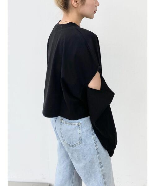 emutto（エミュット）の「【オリジナル】デザインショート丈トップス（Tシャツ/カットソー・レディース・ホワイト/ブラック・FREE）」の14枚目の写真