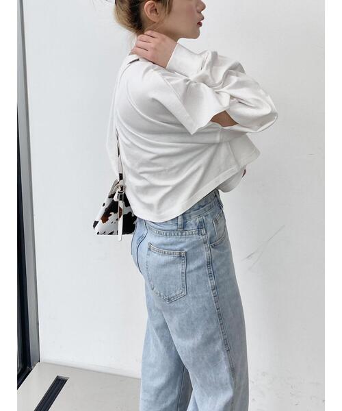 emutto（エミュット）の「【オリジナル】デザインショート丈トップス（Tシャツ/カットソー・レディース・ホワイト/ブラック・FREE）」の15枚目の写真