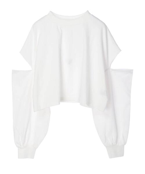 emutto（エミュット）の「【オリジナル】デザインショート丈トップス（Tシャツ/カットソー・レディース・ホワイト/ブラック・FREE）」の16枚目の写真