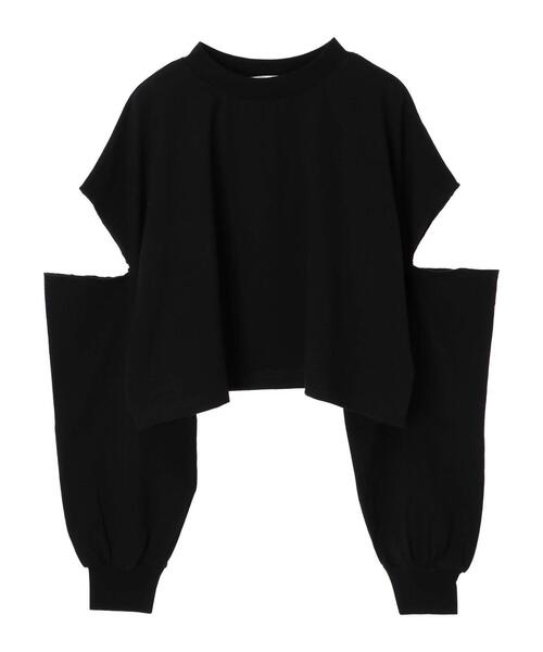 emutto（エミュット）の「【オリジナル】デザインショート丈トップス（Tシャツ/カットソー・レディース・ホワイト/ブラック・FREE）」の19枚目の写真