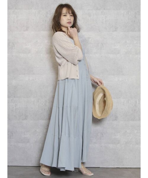 dazzlin（ダズリン）の「クルミフロントフレアキャミワンピース（ワンピース・レディース・ブルー/ブラウン/ベージュ・FREE）」の17枚目の写真