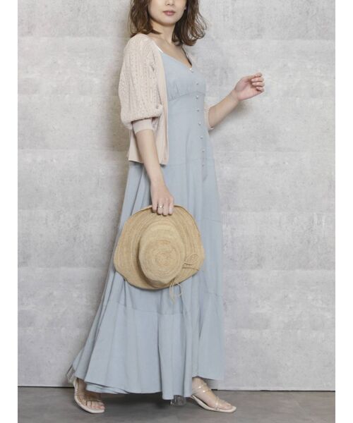 dazzlin（ダズリン）の「クルミフロントフレアキャミワンピース（ワンピース・レディース・ブルー/ブラウン/ベージュ・FREE）」の18枚目の写真