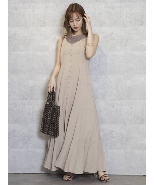 dazzlin（ダズリン）の「クルミフロントフレアキャミワンピース（ワンピース・レディース・ブルー/ブラウン/ベージュ・FREE）」の20枚目の写真