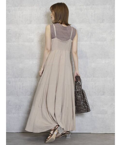 dazzlin（ダズリン）の「クルミフロントフレアキャミワンピース（ワンピース・レディース・ブルー/ブラウン/ベージュ・FREE）」の21枚目の写真