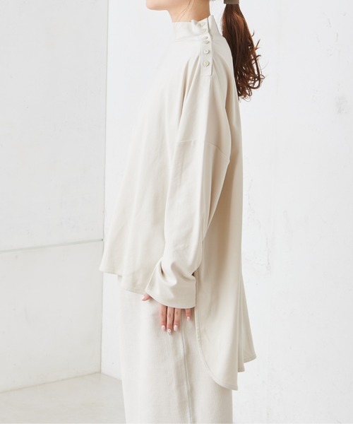 PUAL CE CIN(ピュアルセシン)の「【Du noir】ハイネックプルオーバー(Tシャツ/カットソー・レディース・グレイッシュベージュ/ブラック/オフホワイト・FREE)」の14枚目の写真