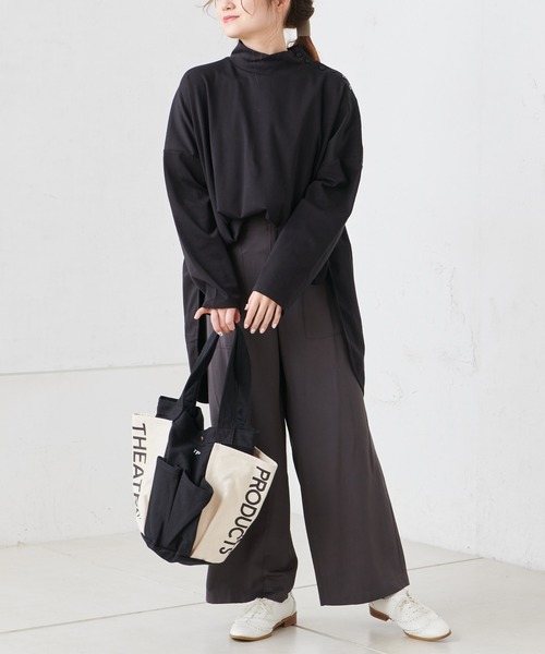 PUAL CE CIN(ピュアルセシン)の「【Du noir】ハイネックプルオーバー(Tシャツ/カットソー・レディース・グレイッシュベージュ/ブラック/オフホワイト・FREE)」の17枚目の写真