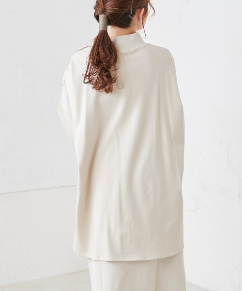 PUAL CE CIN(ピュアルセシン)の「【Du noir】ハイネックプルオーバー(Tシャツ/カットソー・レディース・グレイッシュベージュ/ブラック/オフホワイト・FREE)」の9枚目の写真