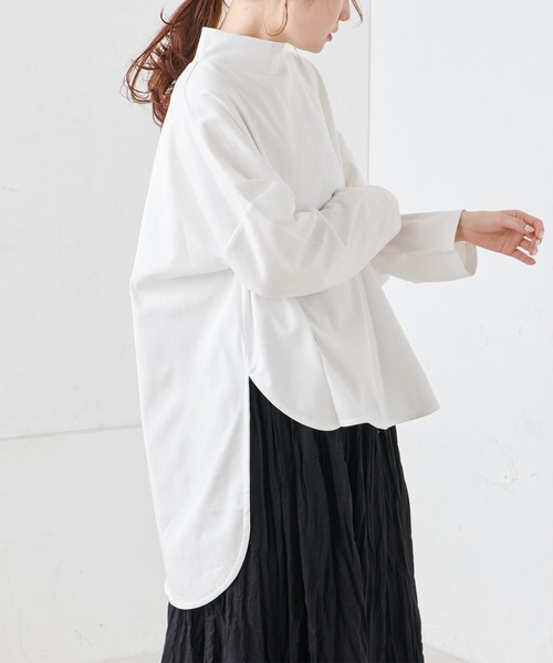 PUAL CE CIN(ピュアルセシン)の「【Du noir】ハイネックプルオーバー(Tシャツ/カットソー・レディース・グレイッシュベージュ/ブラック/オフホワイト・FREE)」の4枚目の写真