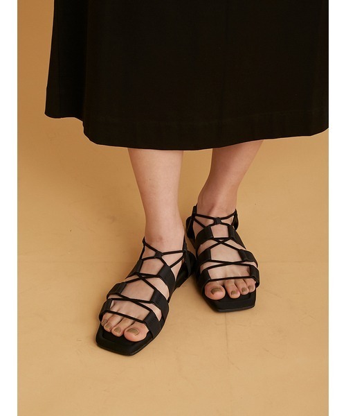 emmi（エミ）の「【emmi atelier】ドロストサンダル（パンプス・レディース・ブラック/ベージュ・38/36/37）」の11枚目の写真