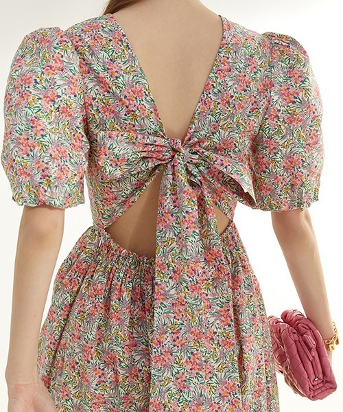 Fano Studios(ファノ ストゥディオズ)の「【Fano Studios】Back ribbon Flare dress FC21L051(ワンピース・レディース・ピンク・S/M/L)」の3枚目の写真