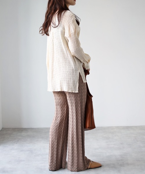 4youstory（フォーユーストーリー）の「ワッシャーシャツ（シャツ/ブラウス・レディース・ブラック/ベージュ/アイボリー・FREE）」の12枚目の写真