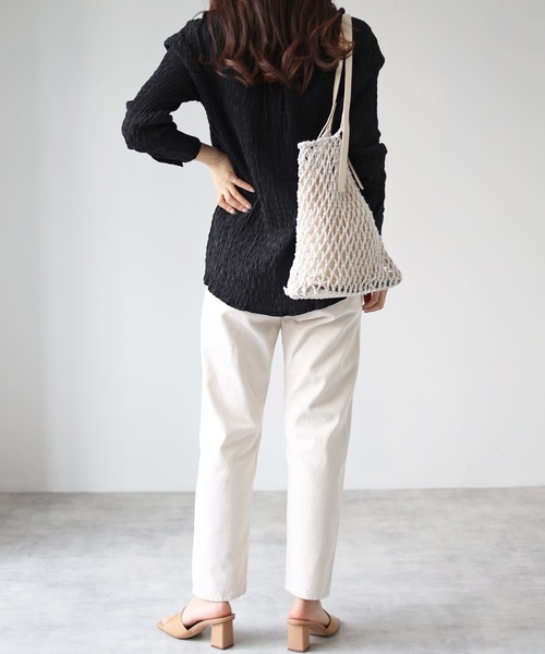 4youstory（フォーユーストーリー）の「ワッシャーシャツ（シャツ/ブラウス・レディース・ブラック/ベージュ/アイボリー・FREE）」の11枚目の写真