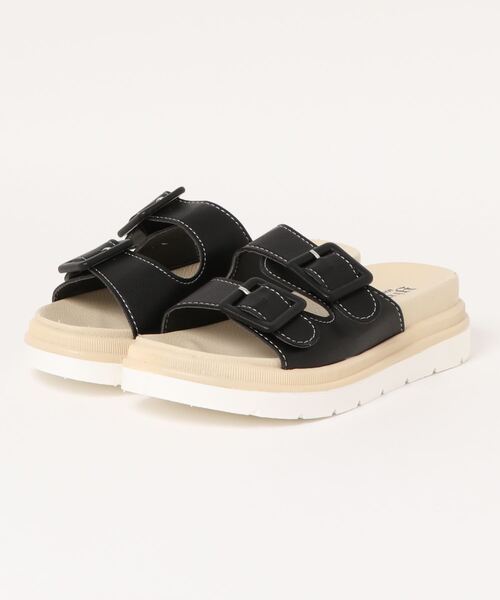 STYLEBLOCK（スタイルブロック）の「ダブルベルト厚底スポーツサンダル（サンダル・レディース・ブラック/オフホワイト/オリーブ・38/39/35/36/37/40）」の4枚目の写真