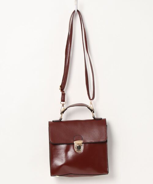STYLEBLOCK（スタイルブロック）の「レザータッチレトロ2WAYショルダーバッグ（ショルダーバッグ・レディース・ブラック/ブラウン/ワインレッド・FREE）」の10枚目の写真