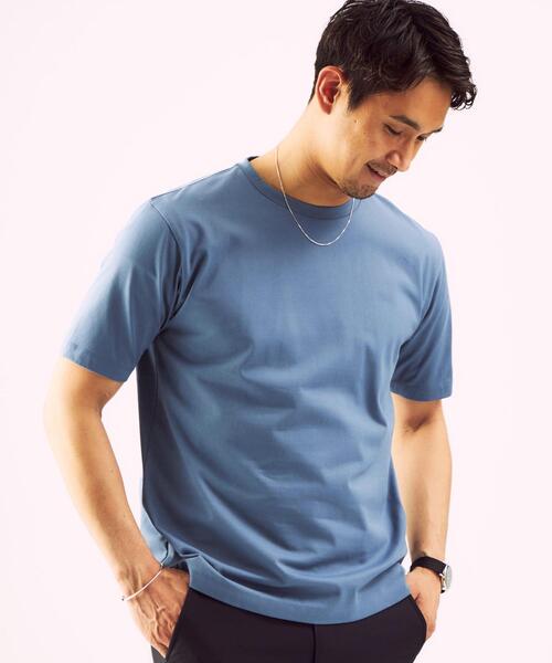 WORK TRIP OUTFITS GREEN LABEL RELAXING(ワークトリップアウトフィッツグリーンレーベル リラクシング)の「< 機能 / 汗染み防止・抗菌 > WTO A/S クリーン クルーネック カットソー Tシャツ(Tシャツ/カットソー・メンズ・グレー/ライトブルー/ネイビー/ホワイト・MEDIUM/LARGE/SMALL/X-LARGE)」の3枚目の写真