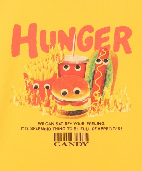 Candy Stripper（キャンディストリッパー）の「BURNING JUNK FOOD Tシャツ（Tシャツ/カットソー・レディース・イエロー/オフホワイト/ブラック/ブルー・2/4/3）」の9枚目の写真
