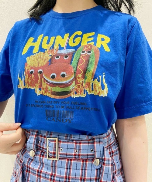 Candy Stripper（キャンディストリッパー）の「BURNING JUNK FOOD Tシャツ（Tシャツ/カットソー・レディース・イエロー/オフホワイト/ブラック/ブルー・2/4/3）」の10枚目の写真