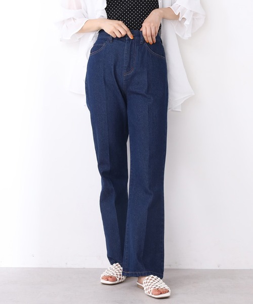 one after another NICE CLAUP（ワンアフターアナザーナイスクラップ）の「フレアデニムパンツ（デニムパンツ・レディース・サックスブルー/インディゴブルー/ブルー・SMALL/MEDIUM）」の2枚目の写真