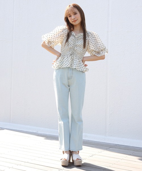 one after another NICE CLAUP（ワンアフターアナザーナイスクラップ）の「フレアデニムパンツ（デニムパンツ・レディース・サックスブルー/インディゴブルー/ブルー・SMALL/MEDIUM）」の18枚目の写真