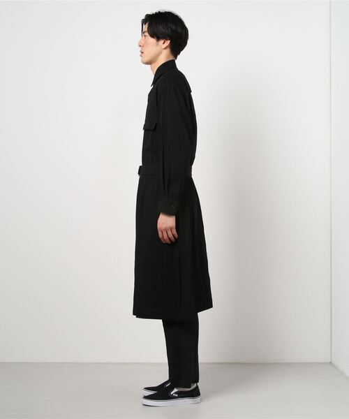ROBES&CONFECTIONS（ローブスコンフェクションズ）の「Robes & Confections/ローブス&コンフェクションズ/WASHABLE RAYON TRENCHCOAT（ステンカラーコート・メンズ・ブラック・3）」の4枚目の写真